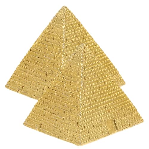 Image of Veemoon 2Pcs Egyptian Pyramid Ornament Retro Pyramid Model Desktop Decoration Ancient Egyptian Statue for Home Office Display Photography Prop Mysterious Shape Figurine