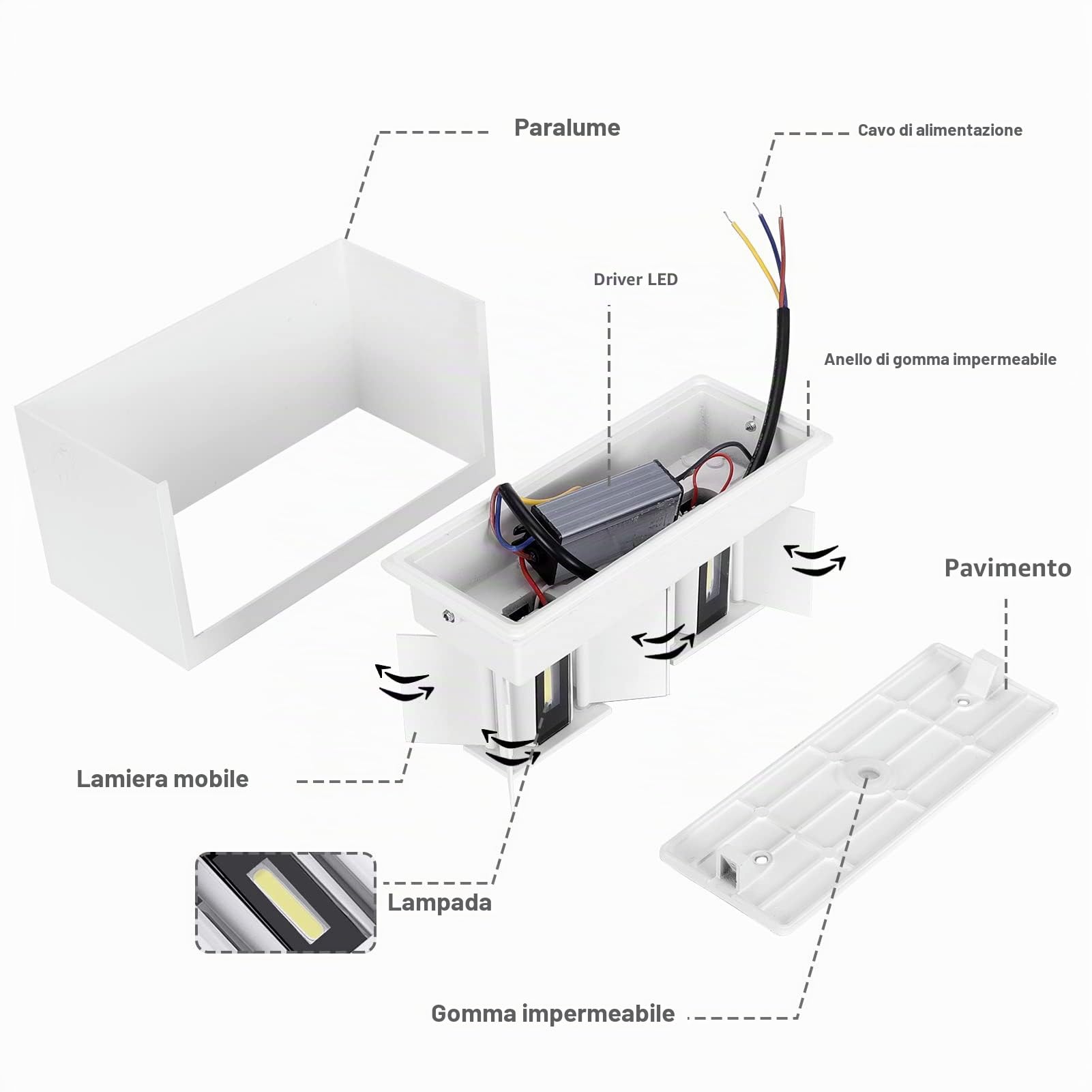 KAWELL 24W Moderno Applique da Parete LED Lampada da Muro