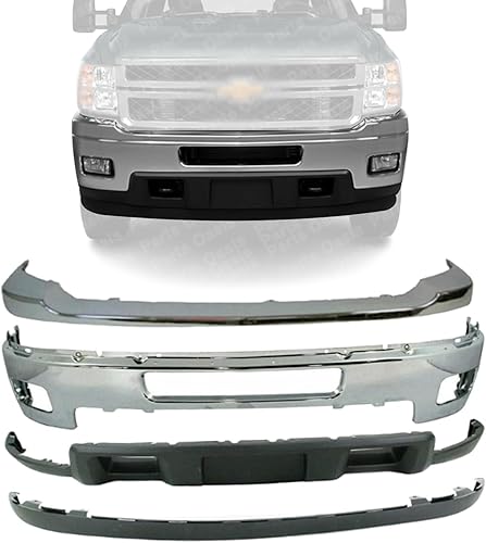 Parachoques delantero + cubierta superior cromada + deflector de aire inferior + extensiĂłn texturizada de repuesto directo compatible con Chevy Parachoques delantero + cubierta superior cromada + deflector de aire inferior + extensiĂłn texturizada de repuesto directo compatible con Chevy