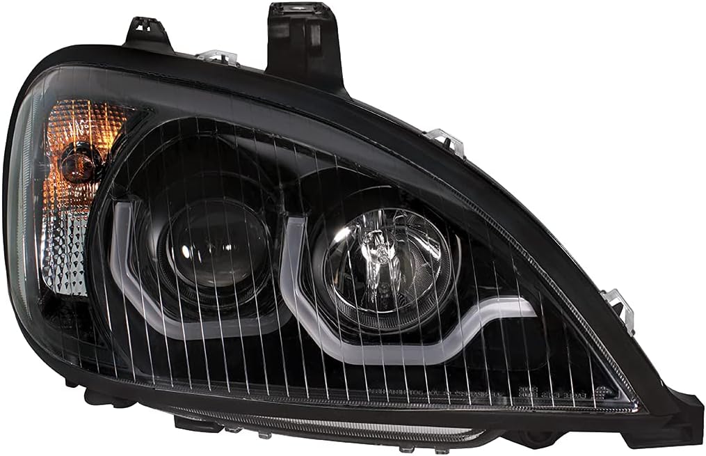 United Pacific 31225 Blackout Projection Headlight with Dual Function Light Bar (Passenger 1996-2018 Freightliner columbia)