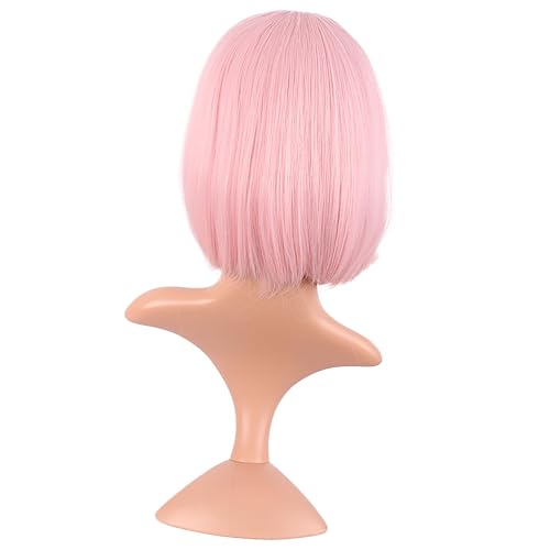 Miniatura 97 de MapofBeauty 12 pulgadas/11.8 in moda señora recta recta sintética flequillo Bob peluca (negro mezclado marrón)