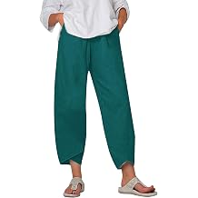 MARSVOVO Casual Pants for Women Summer Split Hem Slacks Solid Color Fashion Elastic Waist Trousers Pants with Pockets