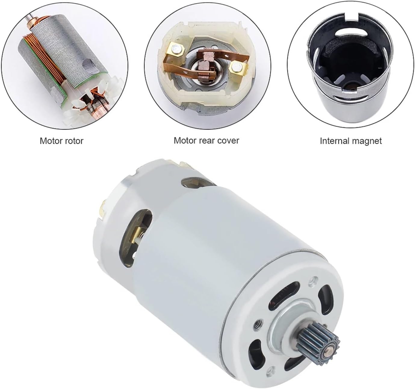 550 DC Motor 14 Teeth 8.2mm/9.5mm Gear 21V 25000RPM Chainsaw(9.5mm Gear)