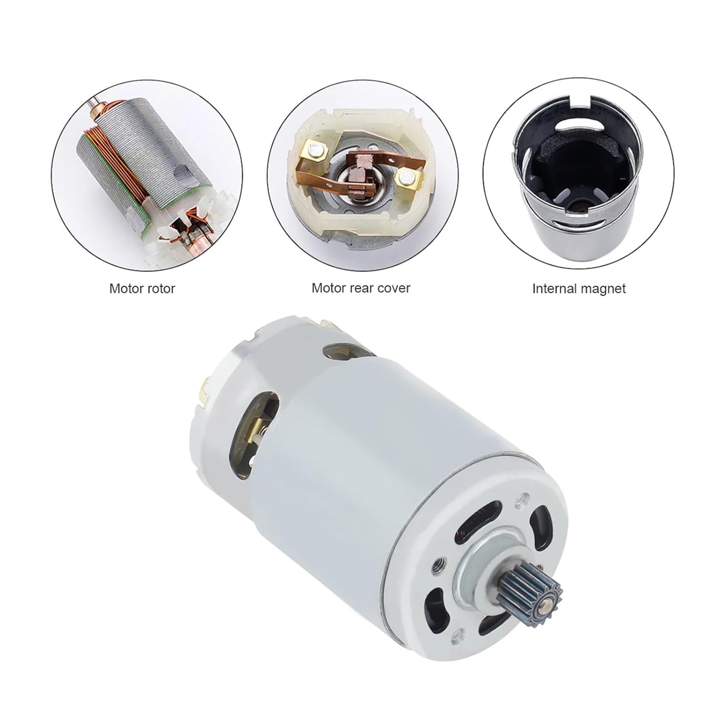 550 DC Motor 14 Teeth 8.2mm/9.5mm Gear 21V 25000RPM Chainsaw(9.5mm Gear)