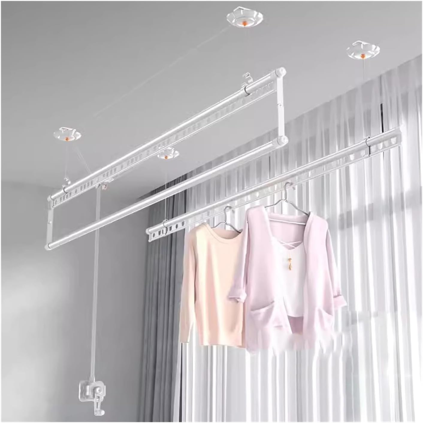Ceiling Clothes Dryer Aluminium and Steel Electric Clothes Dryer with Remote Control,Electric Clothing Machine Clothes Drying Rack | Lifting Clothes Hanger | Automatic Home Ceiling installat