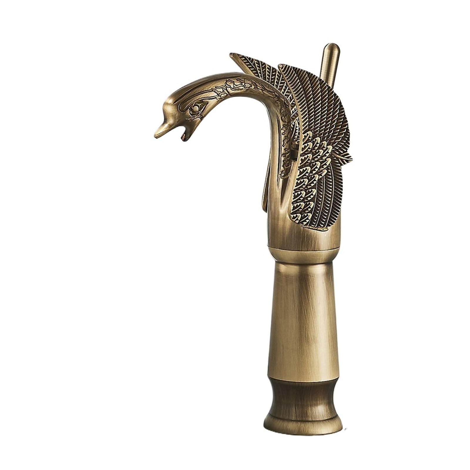 Basin tap Swan Bath Basin Brass Faucet Cold and Hot Water Mixer Taps Black/Gold/Antique Bathroom Washbasin Crane(Antique Brass High)