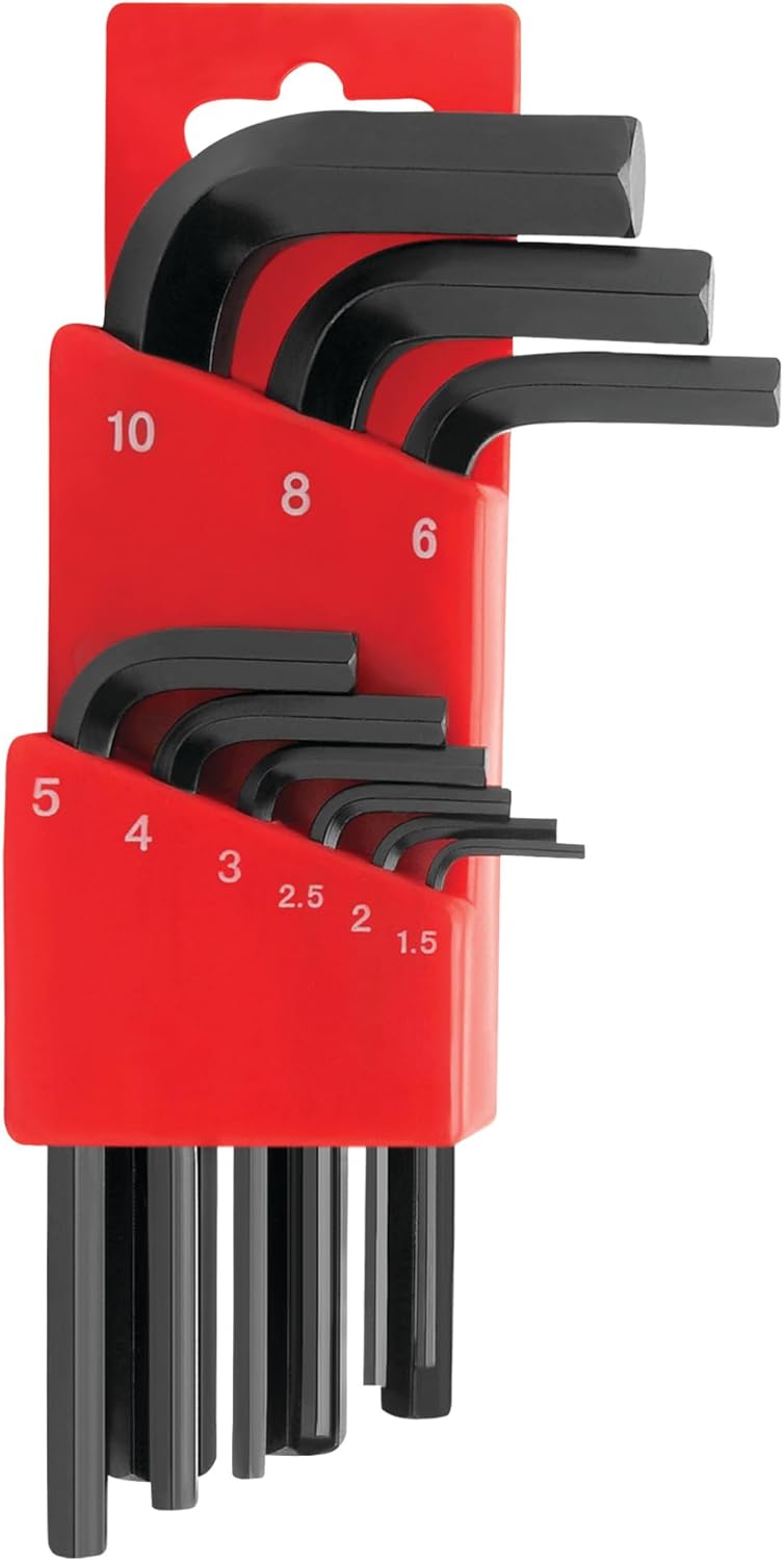 Performance Tool 1400 9-Piece SAE Folding Hex Key Set with Plastic Holder - Sizes: 1/16, 5/64, 3/32, 1/8, 5/32, 3/16, 1/4, 5/16 and 3/8