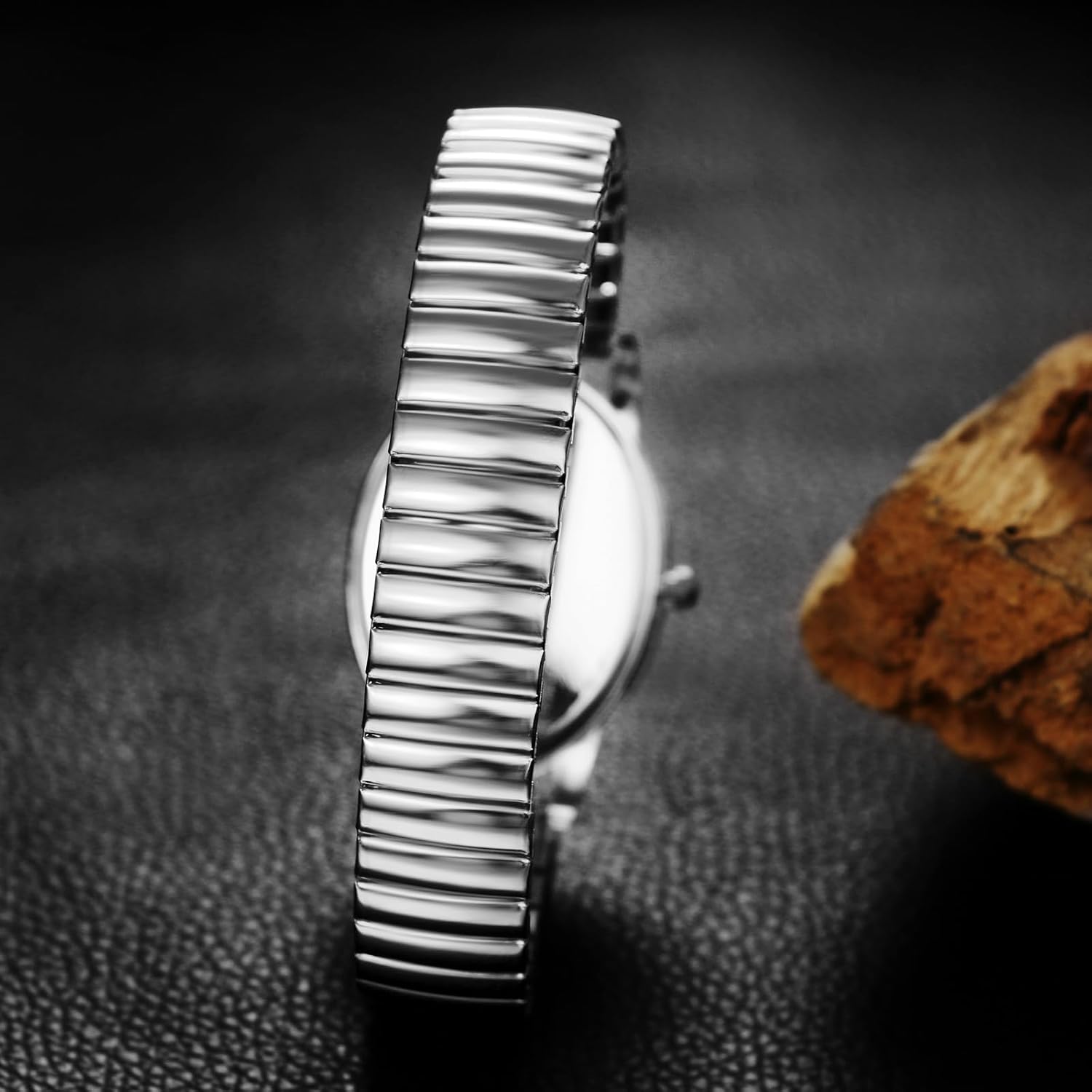 Avaner Women's Stretch Band Watches: Ladies Gold Silver Oval Face Elastic Strap Easy Reader Quartz Elegant Bangle Wrist Watch - Image 3