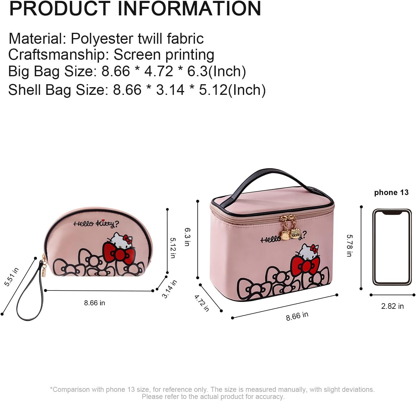 AmBealla Travel Makeup Bag Large Cosmetic Bags with Brush Holder, Pink Waterproof 2PCS Portable Cosmetic Case for Women, Toiletry Storage Bag for Skincare & Beauty Tools for Girls - Image 6