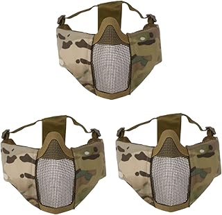 Sosoport Máscara De Proteção Máscara De Proteção 3Pcs Máscara Máscara De Malha Máscara Protetora Meia Máscara Facial Proteção Máscara Militar Máscara Militar
