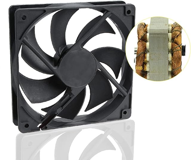 Case Fan,Saim 12V 2 Pin Sleeve Bearing Cooling Fan for Computer Case 4.7 * 4.7 * 0.98 inches