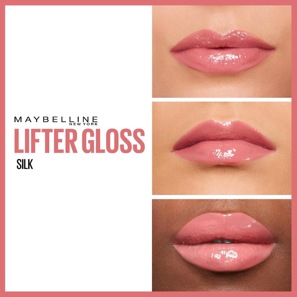 Maybelline New York Lifter Gloss, Lucidalabbra con acido ialuronico, Effetto rimpolpante e idratante, Silk (004), 5,4 ml