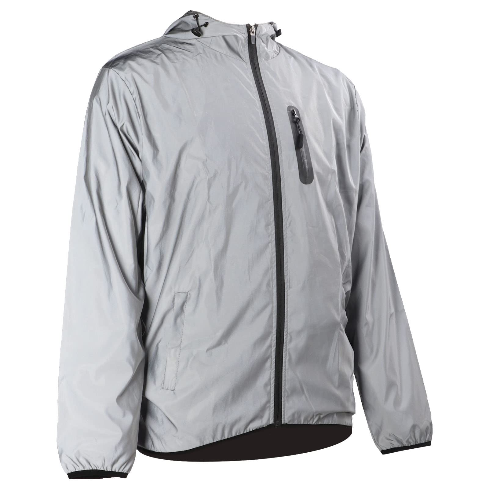 Haofy Chaqueta con Capucha para Ciclismo, Cortavientos, Reflectante, Resistente Al Agua, para Montar de Noche, Abrigo Reflectante de Ciclismo Transpirable para Entusiastas del Aire