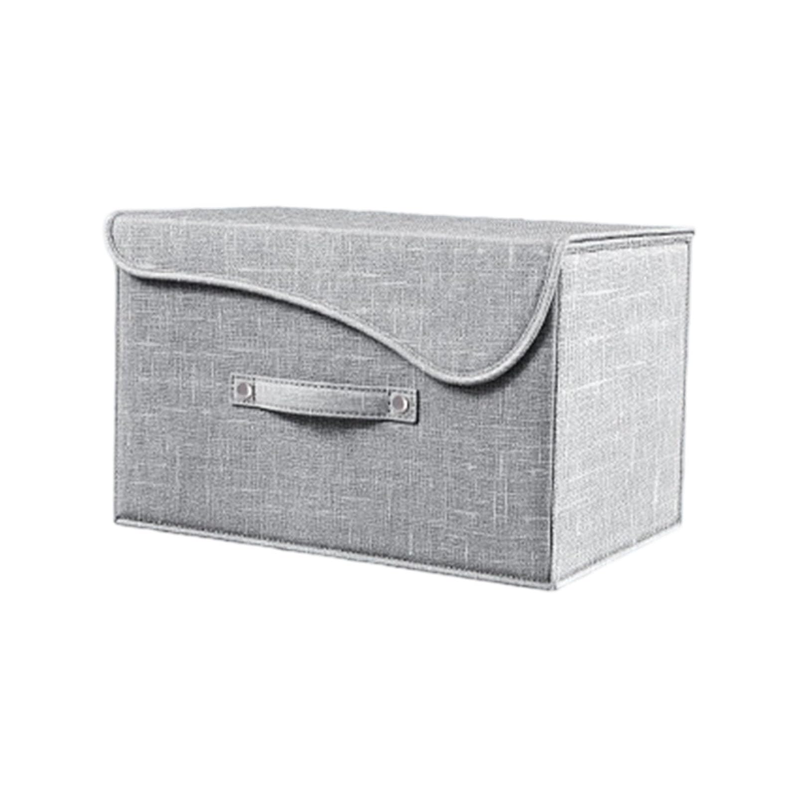 Tsophreniq Multifunctional Foldable Fabric Storage Bin for Bedroom Desktop Use Nonwoven Materials Dustproof Lid Included Foldable Storage Organizers for Toy Clothes