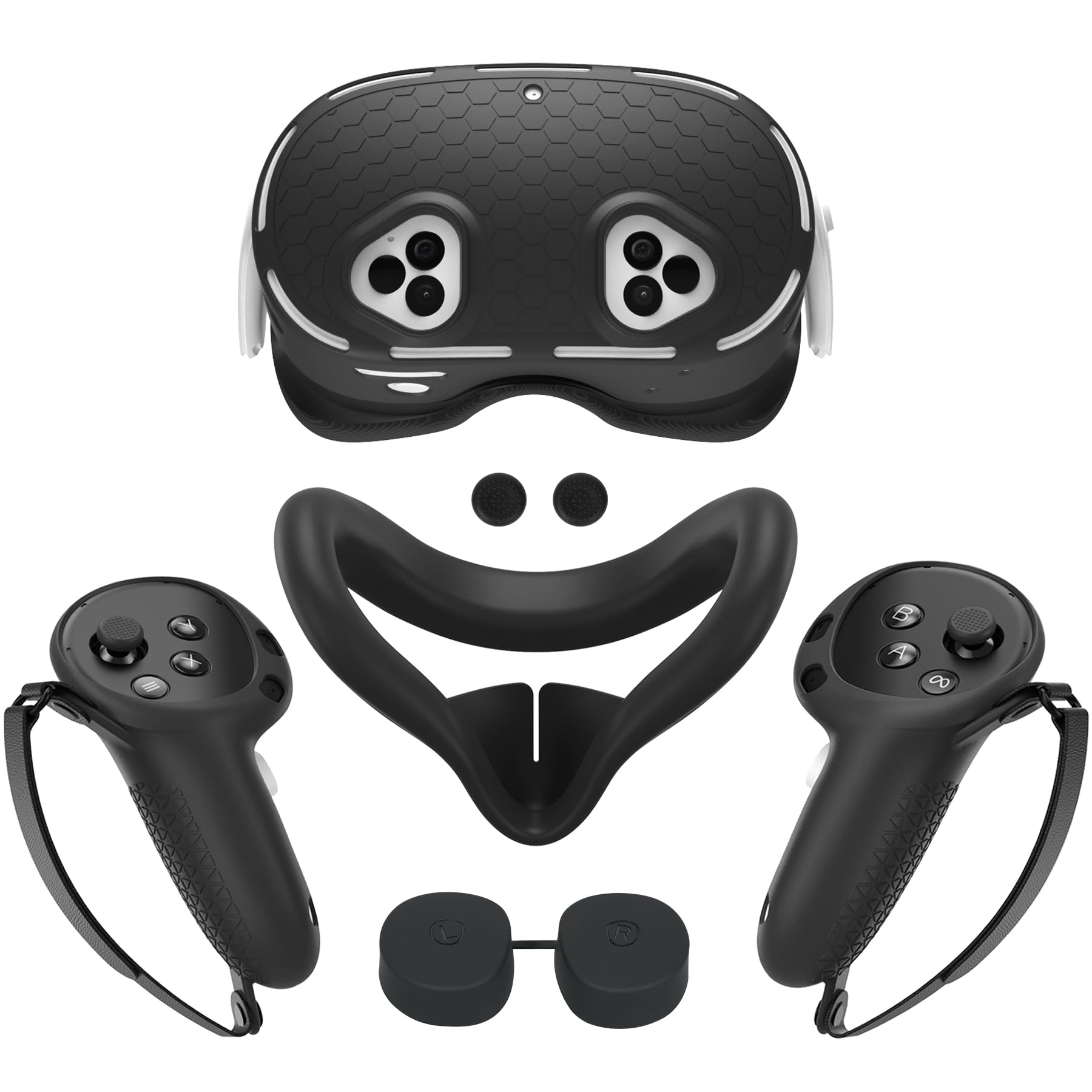 Set di cover in silicone per MetaQuest 3S Include viso, impugnatura con coperchio batteria aperto, custodia VR Accessori VR: manicotti protettivi in silicone