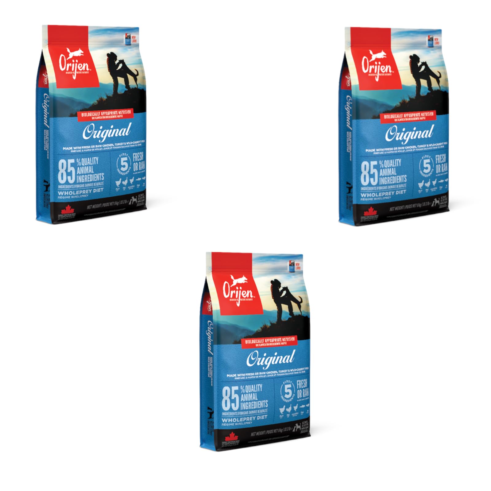 Orijen Dog Original | Pack de 3 | 3 x 340 g | Pienso completo par...