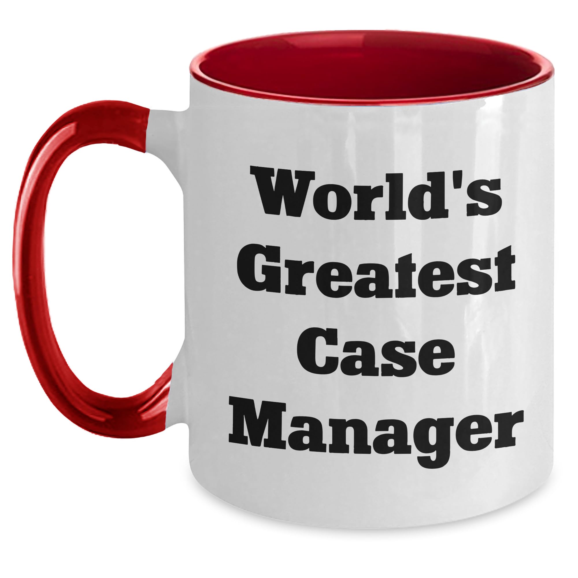 World's Greatest Case Manager Funny Two Tone Coffee Mug Gifts from Friends for Case Manage — funny ceramic mug from ShopProudGifts