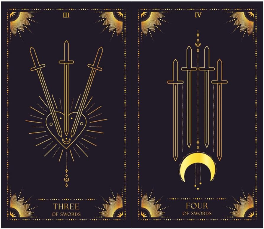 Starry Night Tarot Cards Deck 78 cartes de tarot magiques, jeu de tarot noir et doré