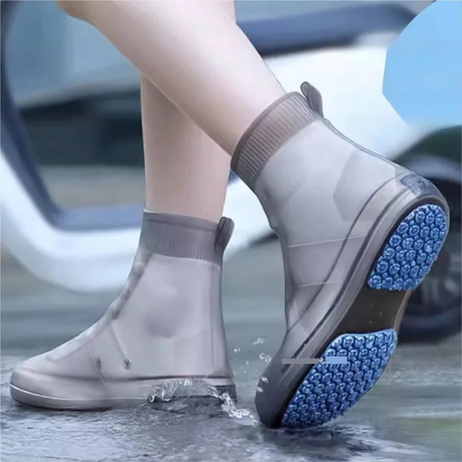 3 Pares de Fundas Impermeables de Silicona for Zapatos, for Botas de Lluvia, Antideslizantes, Reutilizables y Gruesas for Exteriores. para Mantener(Blue,2XL)