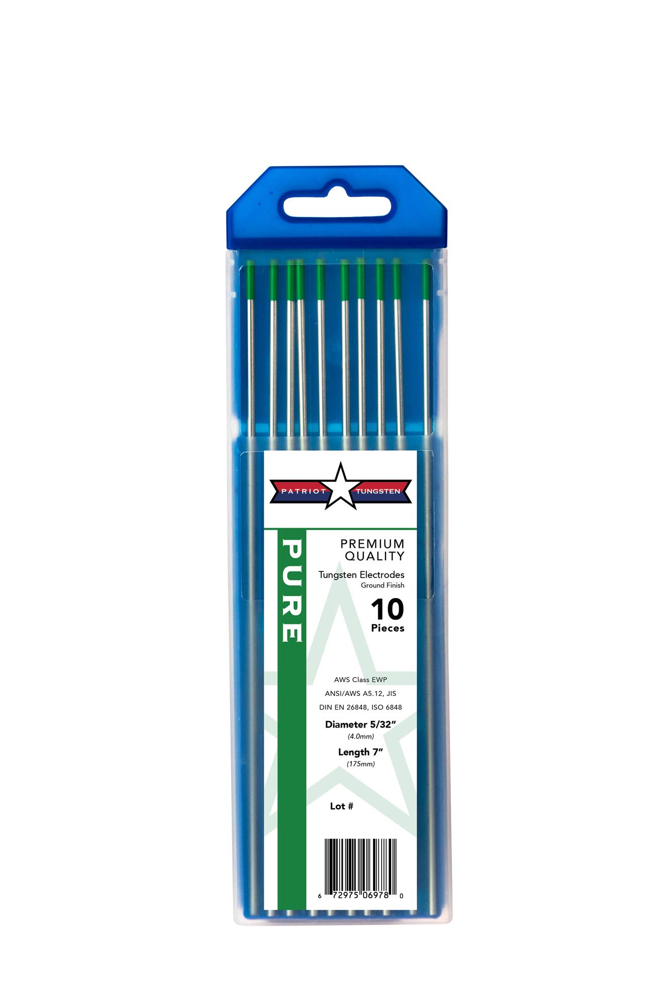 Pure TIG Electrodos de soldadura de tungsteno, 10 unidades