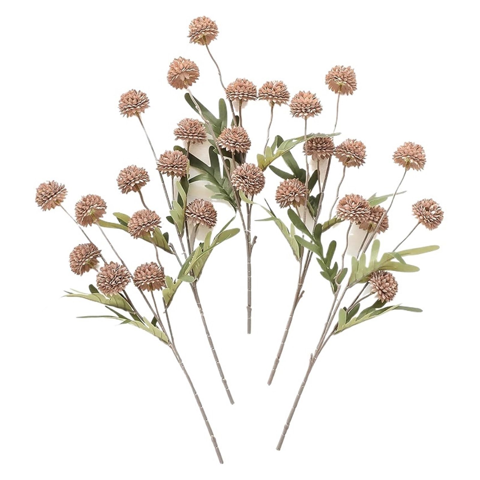 HamPaesk 5Pcs Artificial Flower Bouquet Silk Fake Flowers Home Garden Wedding Decors DIY Craft Wreath(Brown)