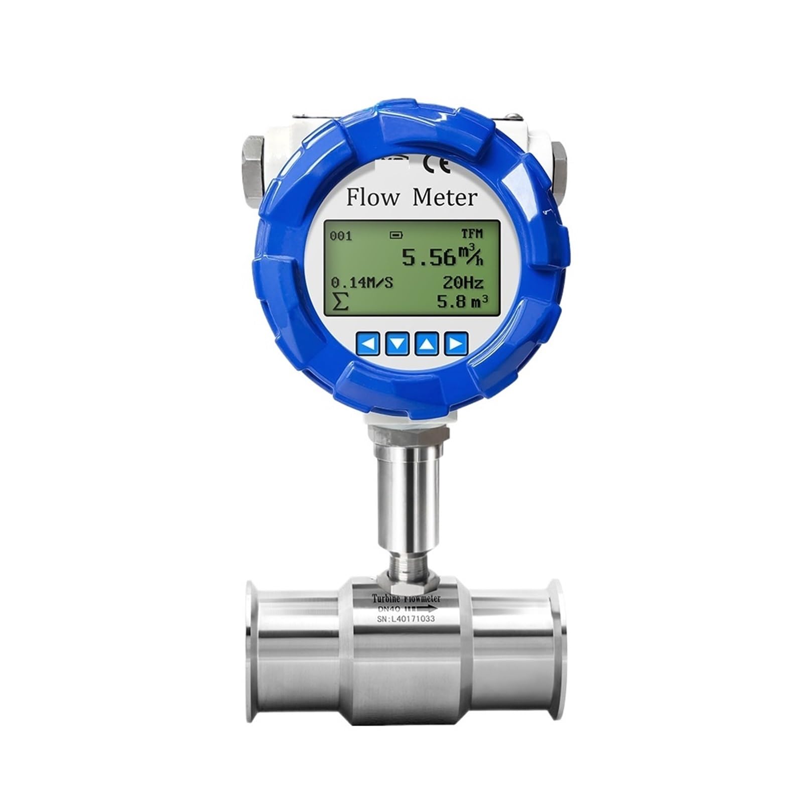 KSZHZYMGX Oil Flow Meter Measurement Turbine Flowmeter Digital(DN32 (SS316L))