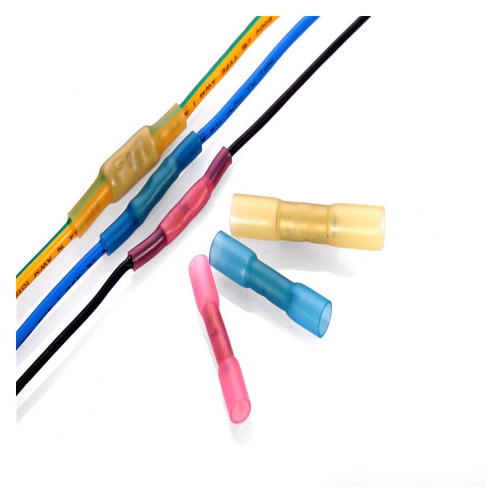 WQAZ Isolamento 240pcs Assortiti Terminali isolati Terminali Forcella Fork Spade Impermeabile Filo Soldatura Terminali a crimpare Elettrico Connettore a Testa termoretraibile Sigillo Impermeabile