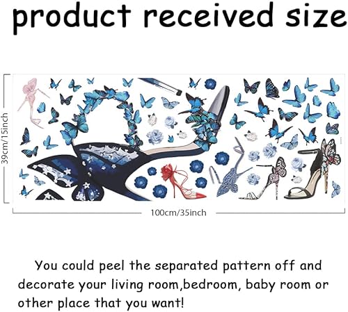 Miniatura 8 de SUPERDANT Pegatina de pared colorida de sirena con delfines animales marinos, conchas de vinilo extraíble, decoración del hogar, arte de pared, arte