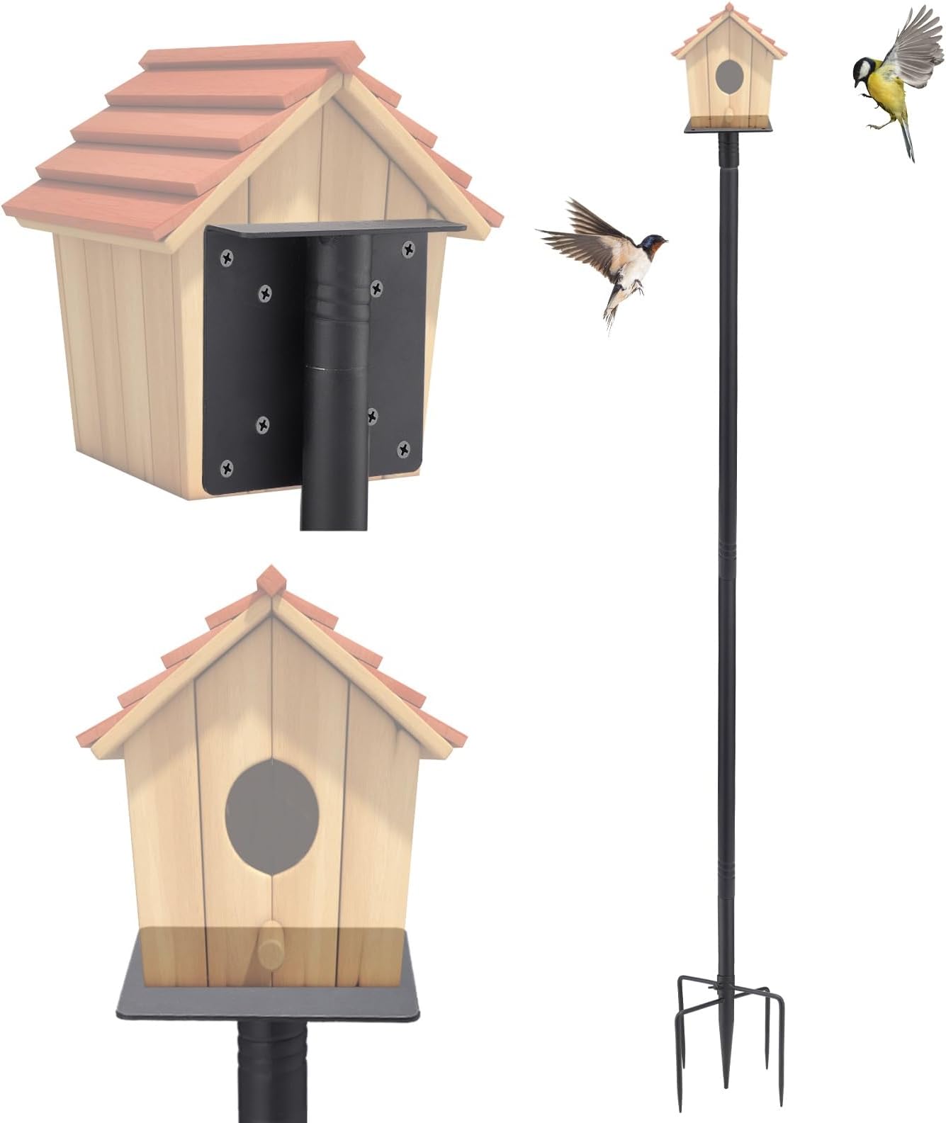 Amazon.com : Bird House Pole - Adjustable 75'' Bird Feeder Pole Tall