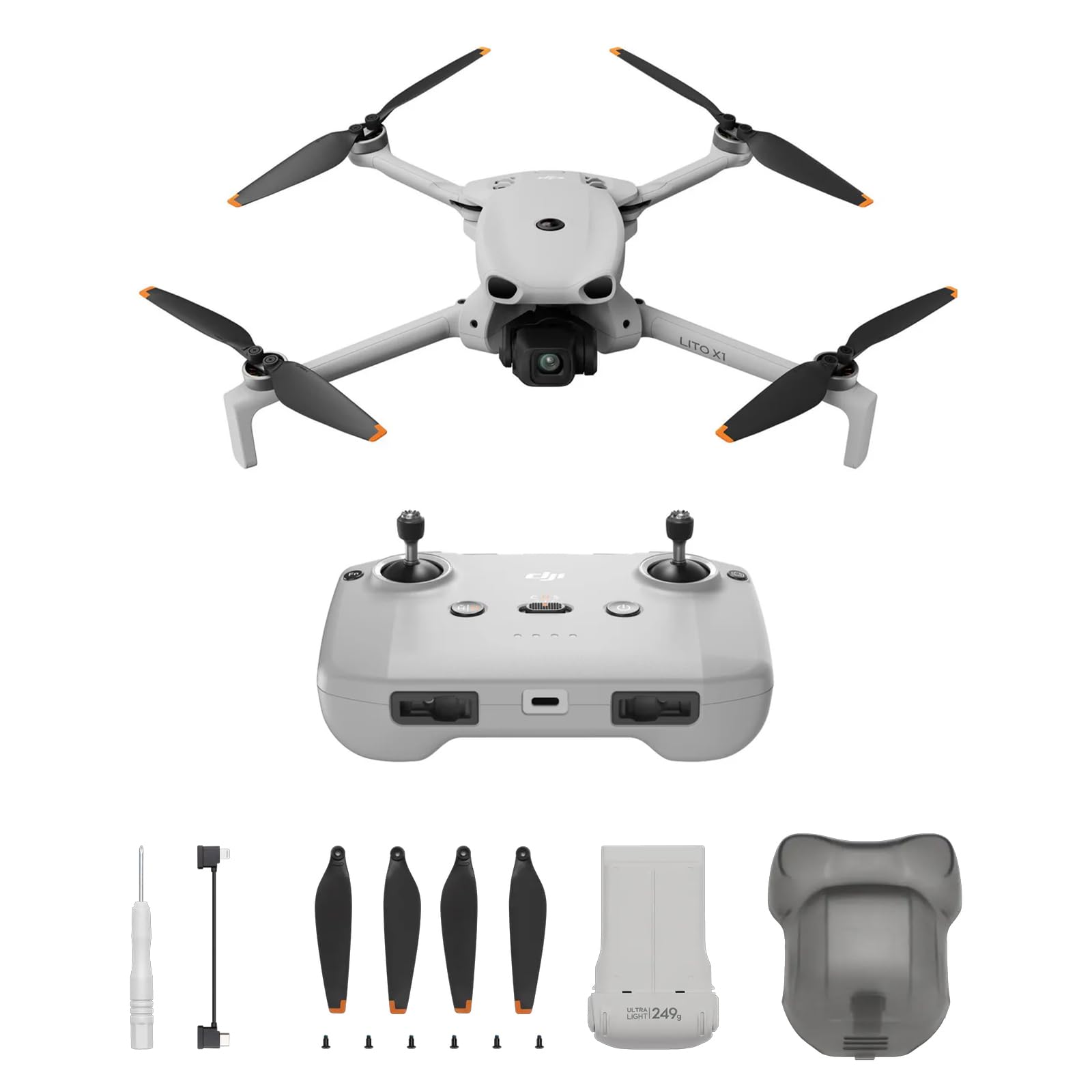 DJI Lito X1 Combo, dron con cámara 4K fácil de usar para principiantes, ActiveTrack, sensor de 1/1.3 pulgadas, ligero y plegable, C0, detección de obstáculos (Lito X1)