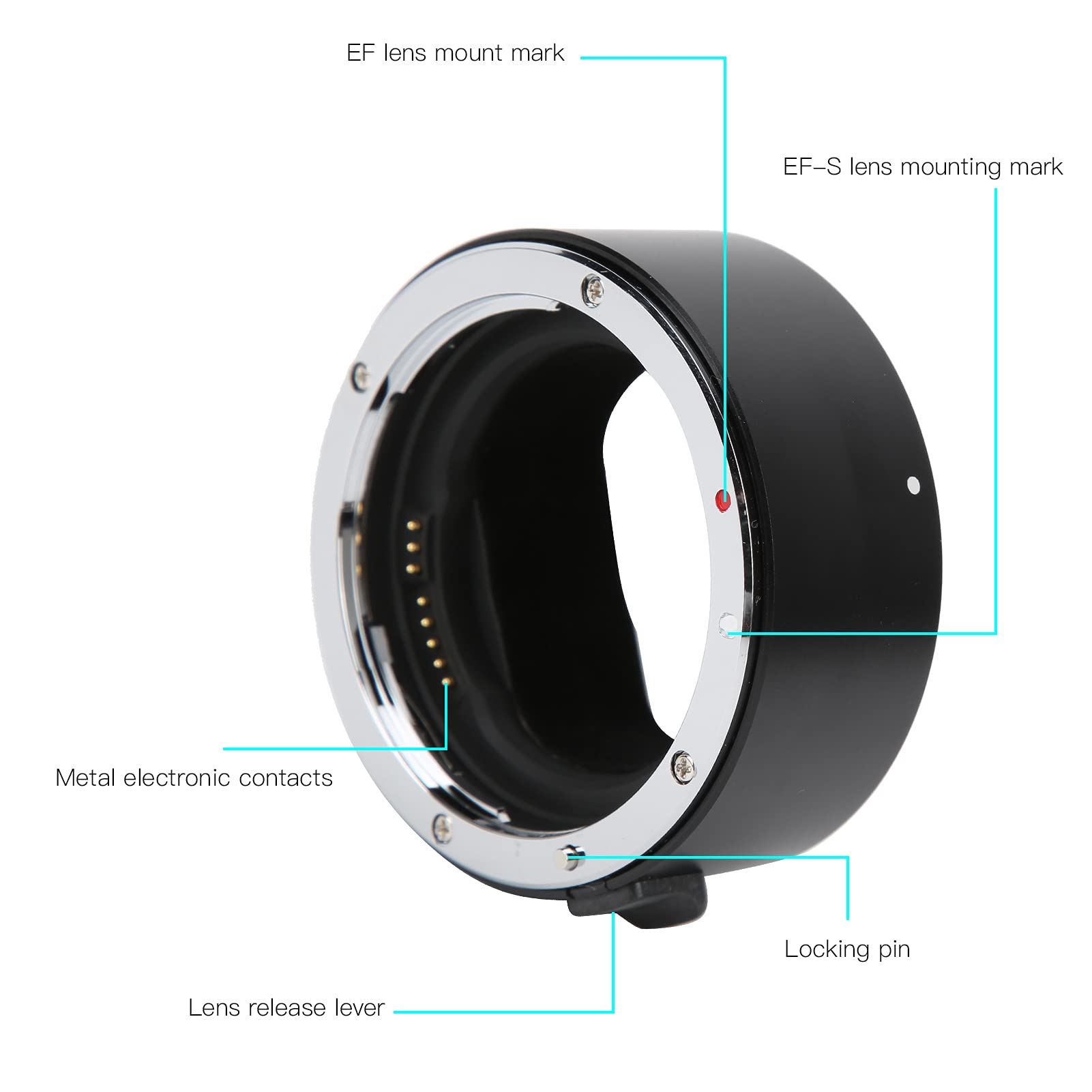 Camera Lens Adapter, for Full Frame E-Mount, Metal Build, Auto Focus, Aperture Control, Eye Tracking, Flocked Inner wall, Data Chip, Exposure Adjustment