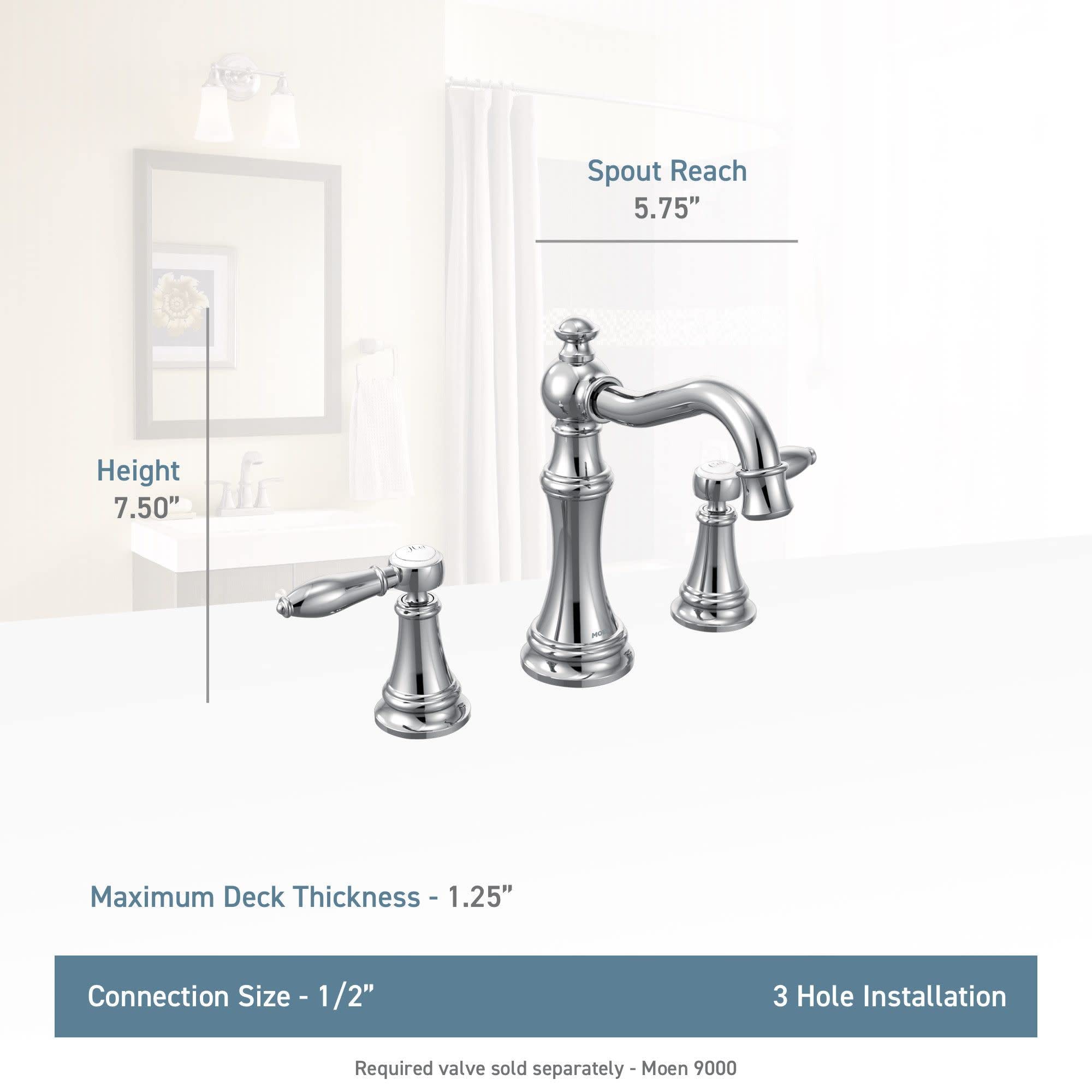 Moen TS42108BN Weymouth Two-Handle High ARC banyo musluk Trim kiti without Valve, fırçalanmış nikel by Moen