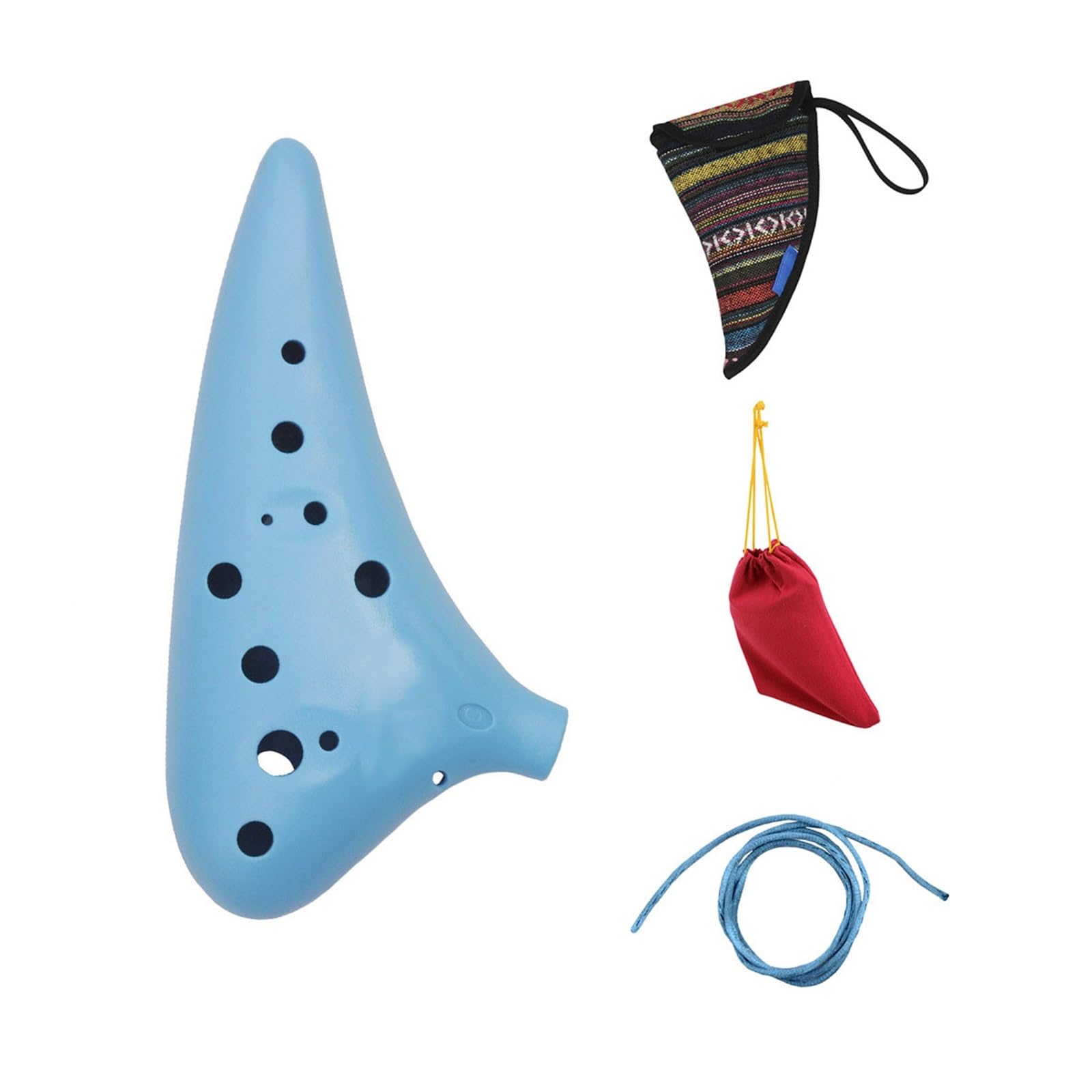 Strumento Musicale Colorato Ocarina A 12 Fori In Chiave Di Do In Resina ABS Per Esercizi Professionali Per Adulti E Principianti Strumento Ocarina Professionale(Blue)