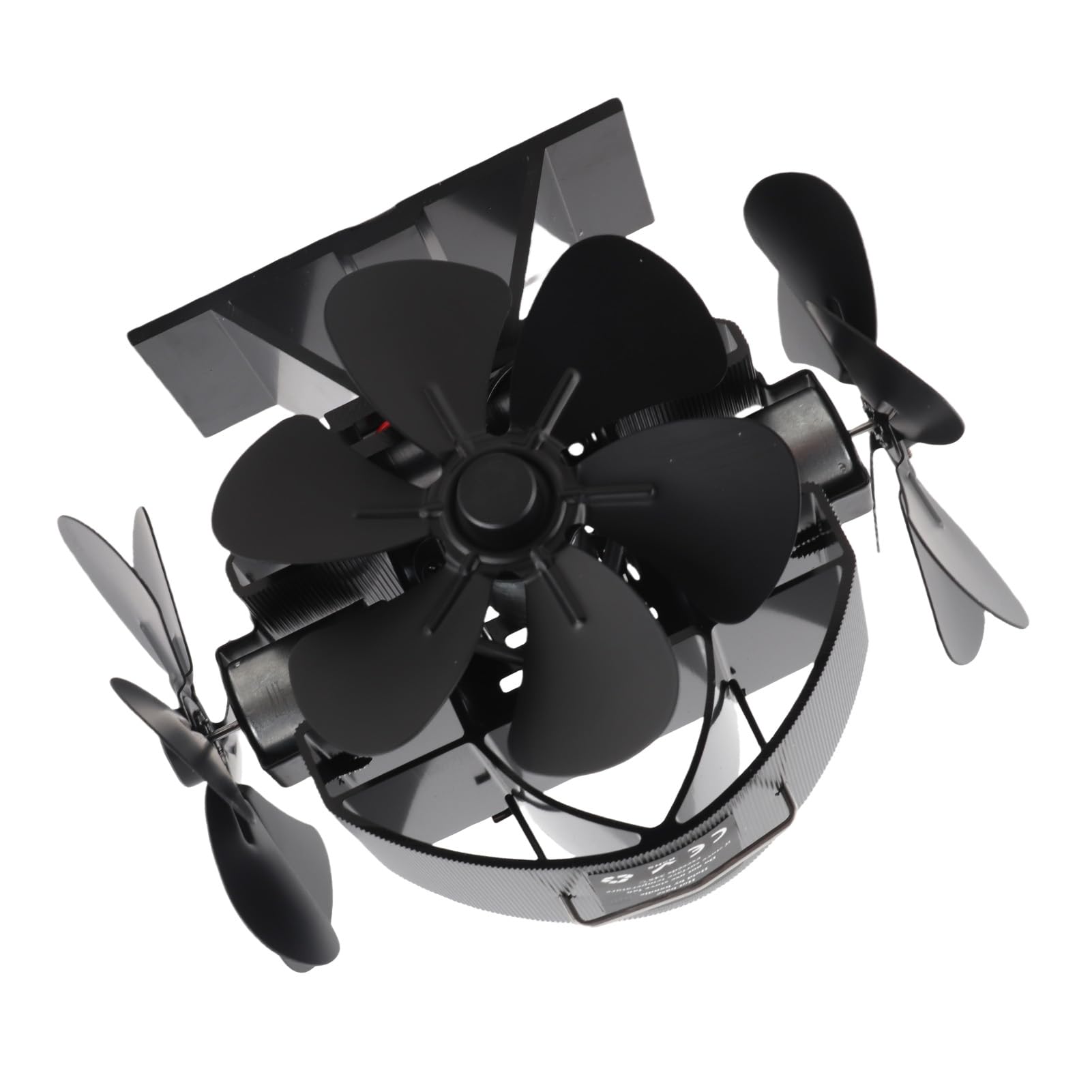Alomejor Wentylator Kominkowy z 3 Głowicami 18 Ostrza Zasilany Ciepłem Aluminium