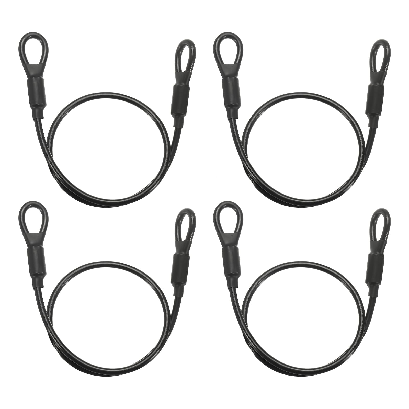 PATIKIL Security Cable Lock (5mm x 60cm, 2ft, Black)(4Pcs) — image 1