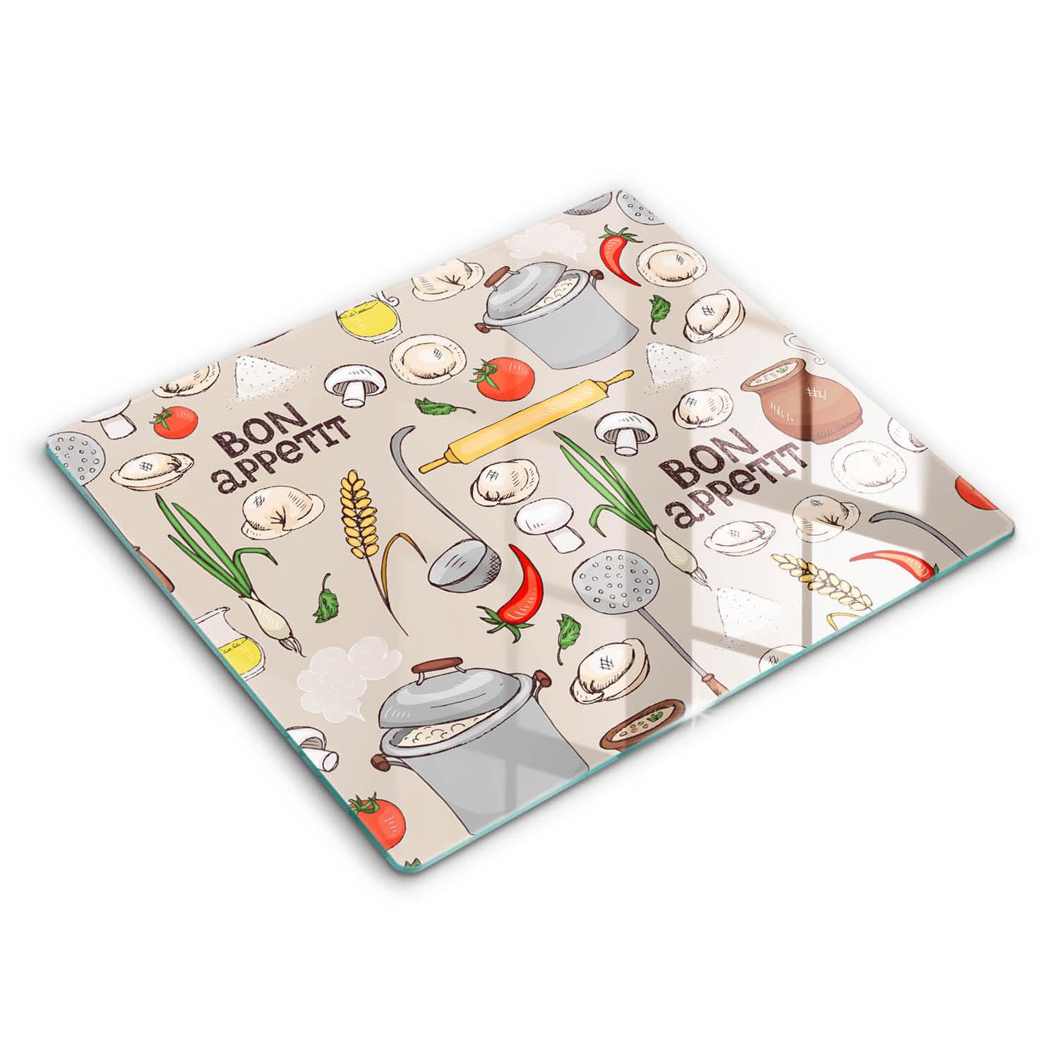Planche à découper induction Wallfluent 60x52 cm en verre pour protection de plaque de cuisson