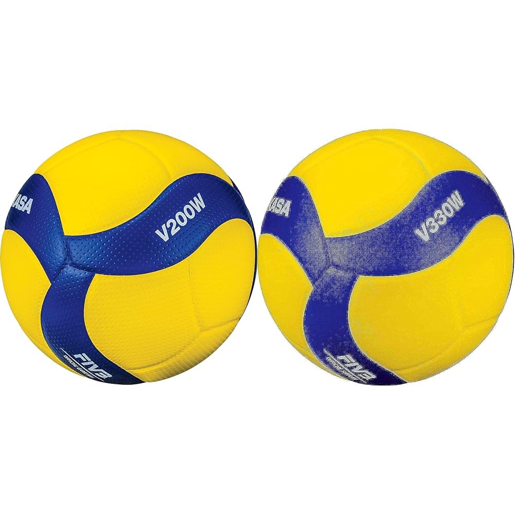 MikasaV200W, Volleyball & V330W, Competition Club Indoor Game Volleyball, Blue/Yellow
