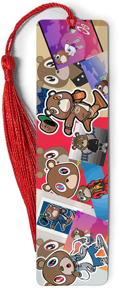 Bookmarks Metal Ruler Kanye Bookography Webear Measure Collage Tassels Bookworm for Bibliophile Bookmark Gift Reading Book Christmas Ornament Markers