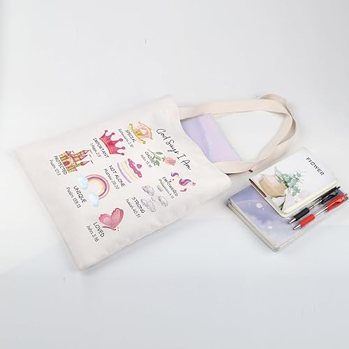 Miniatura 2 de UJIMS Regalo para fanáticos de la princesa de la película, bolsa de mano para mujer, Dios dice que soy princesa, regalos cristianos, cuentos de