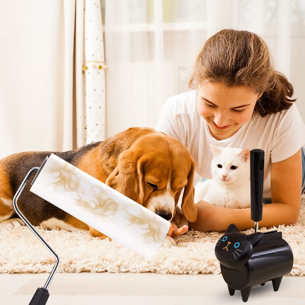 Extra Sticky Lint Roller For Pet Hair - 1 Handle + 200 Sheets, Portable Hair Remover For Clothes, Furniture, Car - View #3