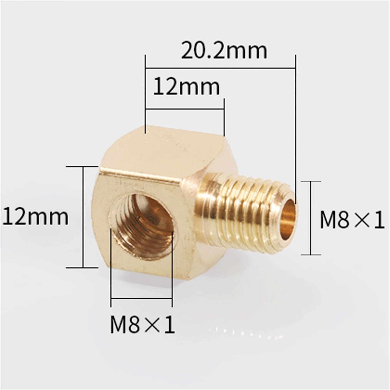 accesorios de conexión de tubería, Conector acoplador de latón macho hembra BSP, bloque de tubería de lubricación por agua, conector acodado, accesorio de tubería(SQUARE-FEMALE TO MALE M10x1mmx1l8 Bsp