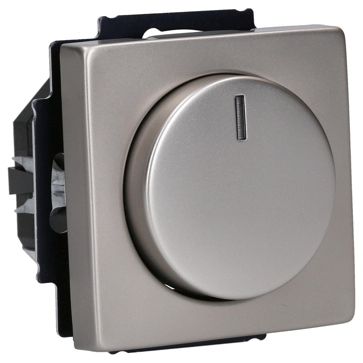 BUSCH-JÄGER, LED-Drehdimmer (LED Dimmer) 6523 U-102 (6523U 102) 6523U102 mit Zentralscheibe 6540-866-102 in PUR Edelstahl
