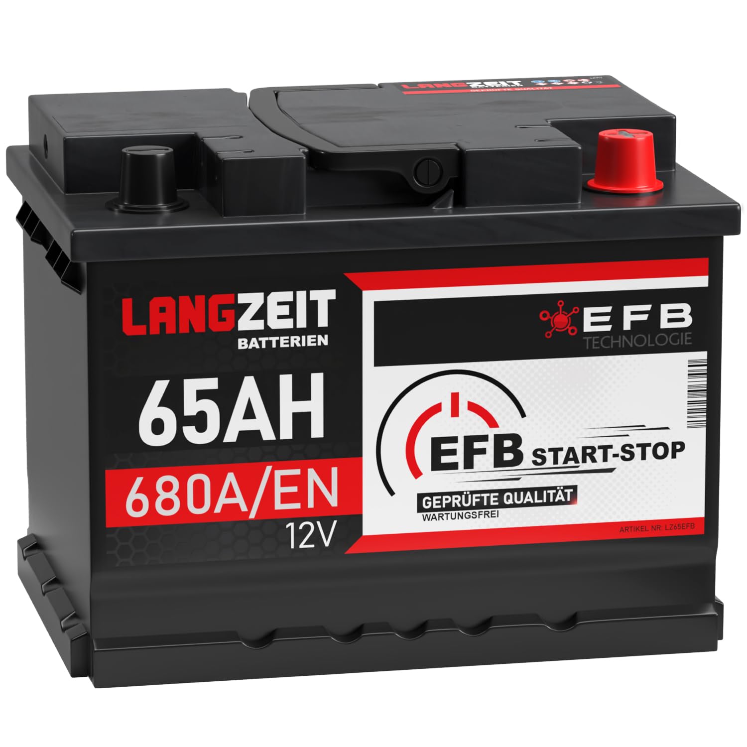 LANGZEIT batteria auto EFB 65Ah 12V start-stop AFB ECM sostituito 60Ah 55Ah
