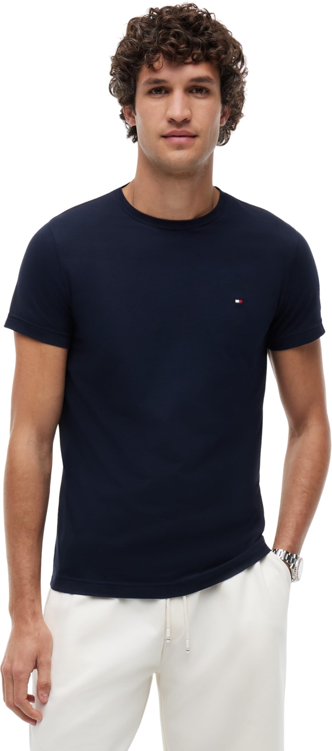 Tommy Hilfiger Camiseta Manga Corta Hombre Core Stretch Slim Fit, Azul (Desert Sky), M