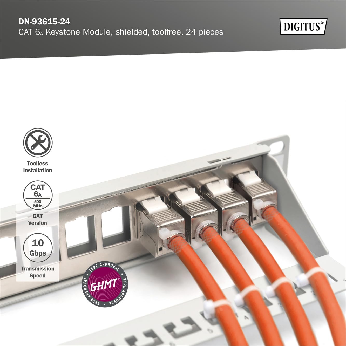 Digitus Keystone-Modul Cat 6A – 24 Stück – Geschirmt – 500 MHzBase-T – Bild 7