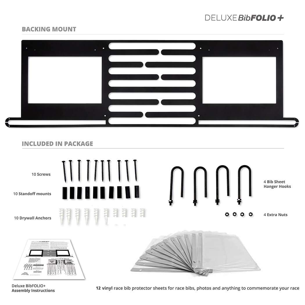Amazon.com: Deluxe BibFOLIO+ Race Bib & Medal Display | Wall Mounted Medal  Hanger | Display Over 100 Medals & 200 Race Bibs : Sports & Outdoors