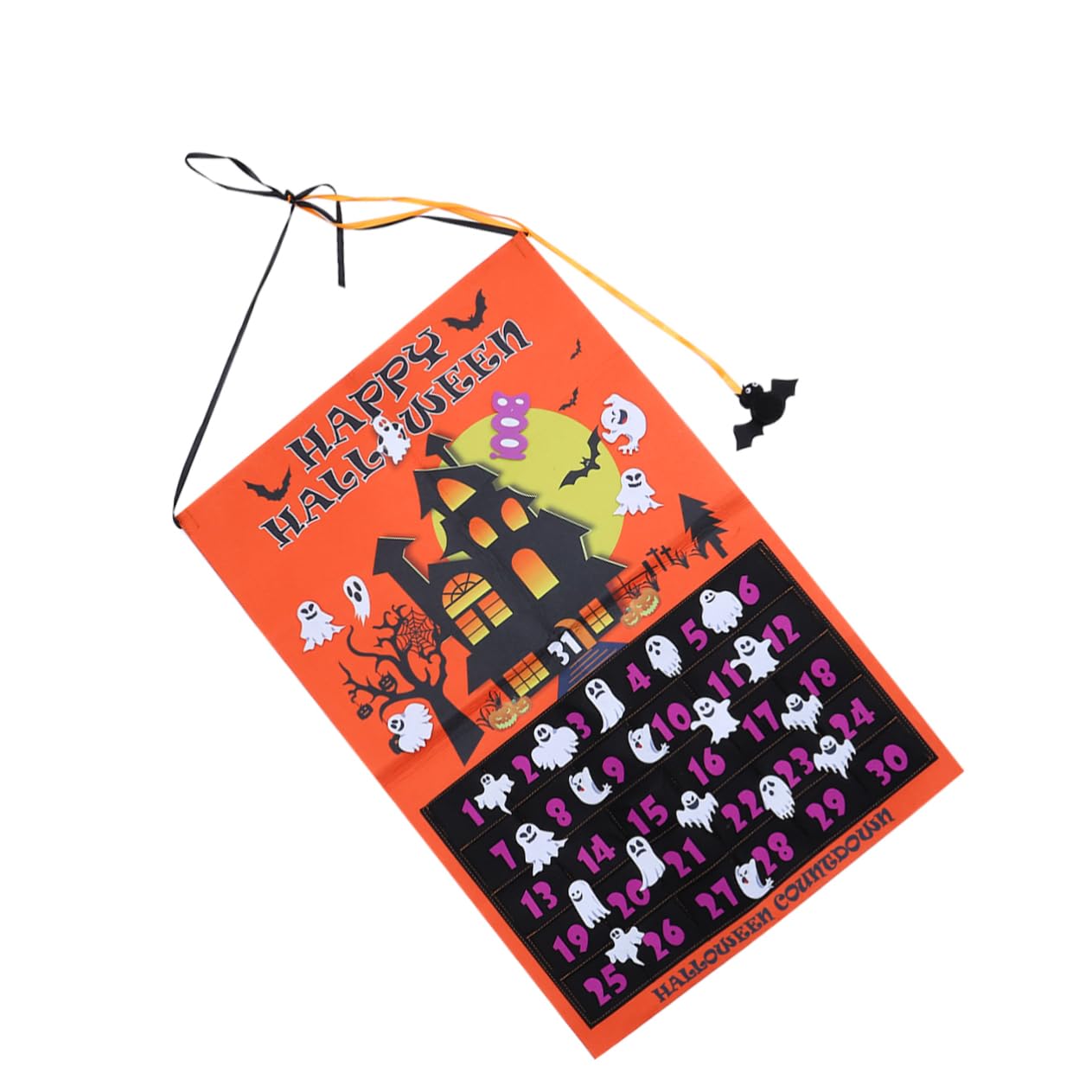 Lurrose 3stücke Halloween Countdown Kalender Mit Abnehmbaren Ornamenten Wiederverwendbarer Filz Für Kreative Halloween-dekoration Und Kinderfreude