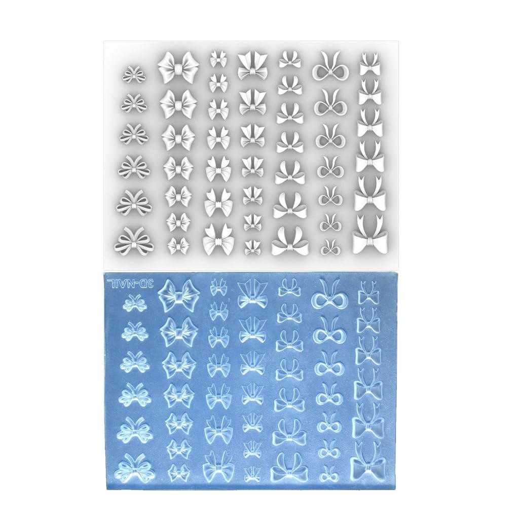 Silicone Nail Art Mold Accessory Molds Bowknot Theme 3D Nail Decorative Mold Silicone Texture for Various Nail Types