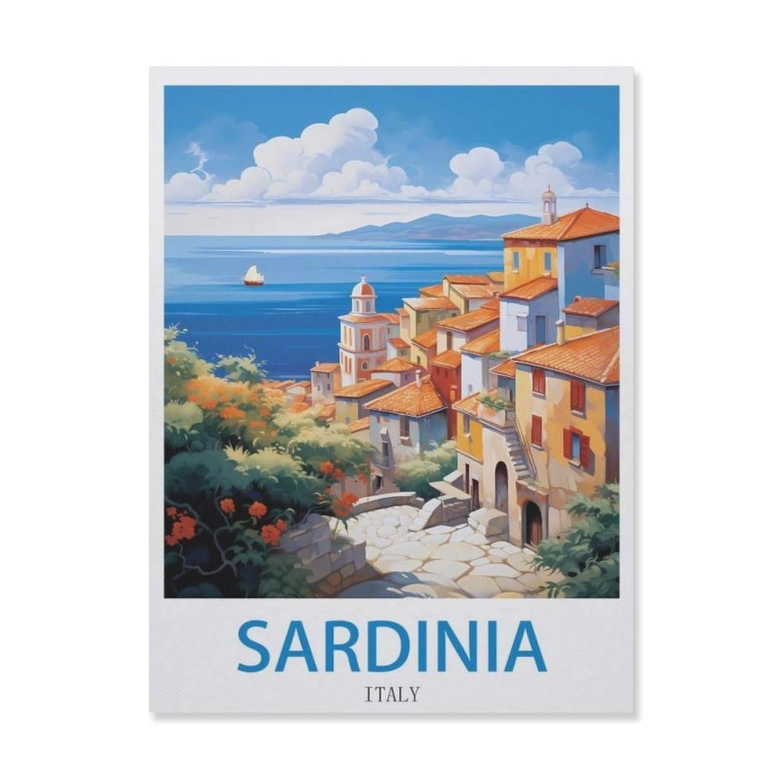 Sardinia Italy，Tin Signs,Funny Vintage Metal Sign Plaqu Poster Wall Art Kitchen Garden Bathroom Decor(15x30cm）6x12 inch-EF87