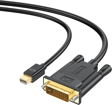 FEMORO Mini DisplayPort to DVI Cable 3FT, Mini DP Display Port to DVI Cord Adapter Male to Male Thunderbolt and Thunderbolt 2 Port Compatible Black